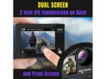 Câmara Desportiva 4K 60FPS Duplo Ecrã Touch com Acessórios - Image 4