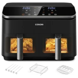 Cosori Dual Basket 8.5 Chef Edition Fritadeira a Ar Sem Óleo com Cesto Duplo 8.5L 1800W Preta