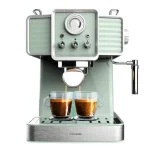 Cecotec Power Espresso 20 Tradizionale Sand – Máquina de Café Expresso 1350W, 20 Bar, Vaporizador, Manómetro, Depósito 1,5L – Verde