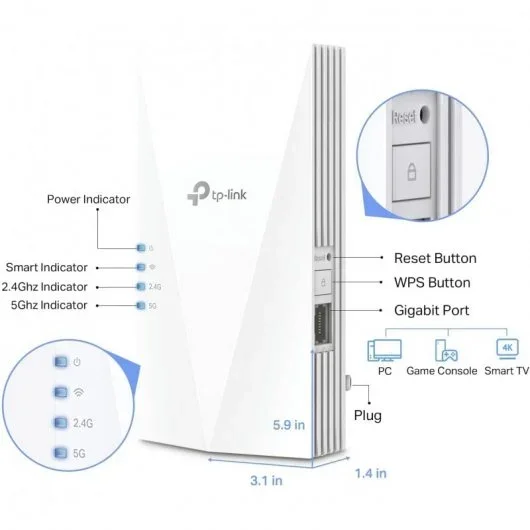 Cobertura Wi Fi 6 Mesh Rápida TP-Link RE700 X Extensor AX3000 - Image 3