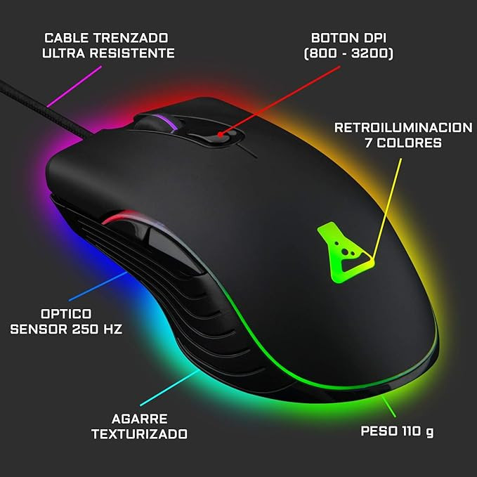 The G-Lab COMBO ARGON E Conjunto Gaming de Teclado Rato Tapete Headset AZERTY Preto - Image 3