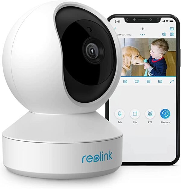 Reolink E1 Câmara de Segurança WiFi IP Exterior e Interior HD 355º Visão Noturna