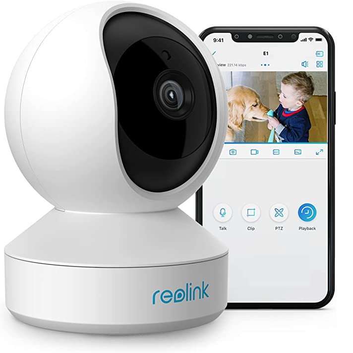 Reolink E1 Câmara de Segurança WiFi IP Exterior e Interior HD 355º Visão Noturna