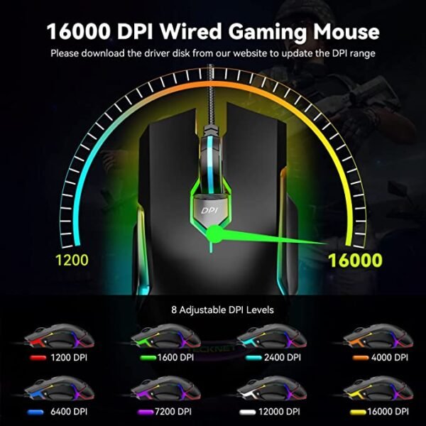 Tecknet Rato Gaming com cabo - Image 3