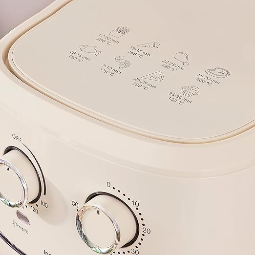 Innovagoods Vynner Pro 5500 Vintage 5,5 L – Air Fryer Sem Óleo 1700 W, Creme/Aço Inoxidável - Image 4