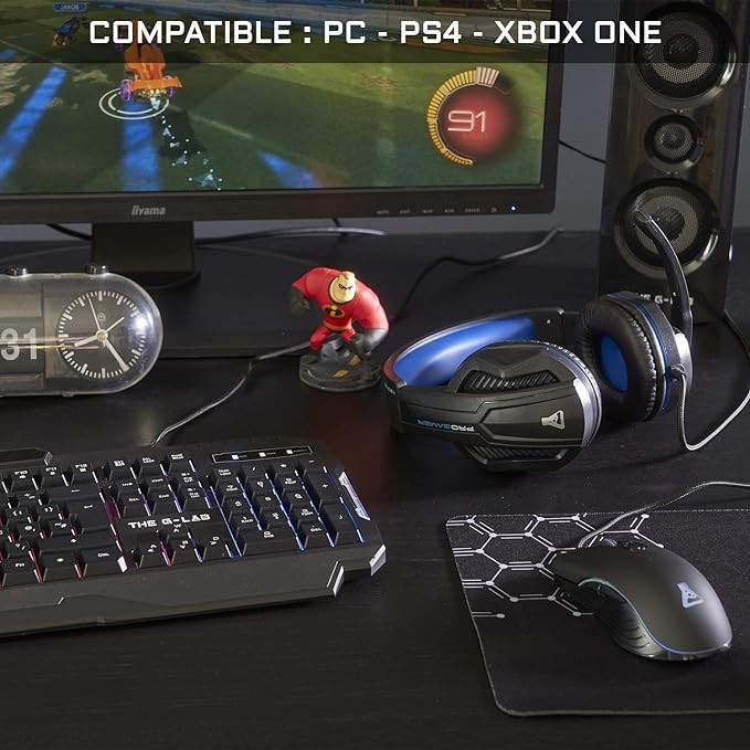 The G-Lab COMBO ARGON E Conjunto Gaming de Teclado Rato Tapete Headset AZERTY Preto - Image 6
