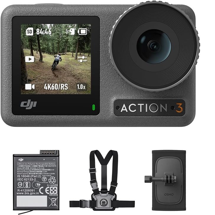 Action Cam DJI Osmo Action 3 + Pacote de exteriores