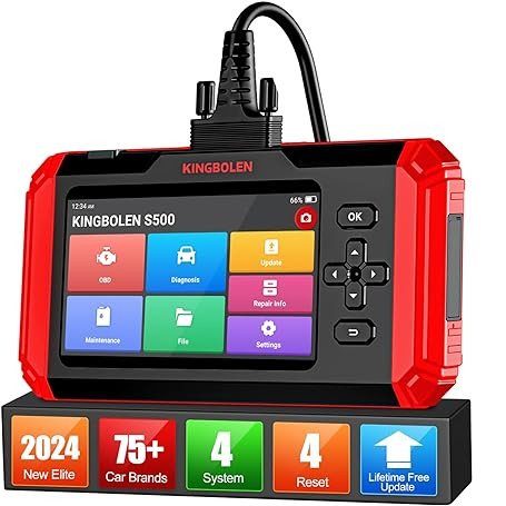 Kingbolen S500 OBD2 - 4 sistemas (ABS/SRS/ECM/TCM) - 4 Reset (SAS/EPB/ETS/óleo)