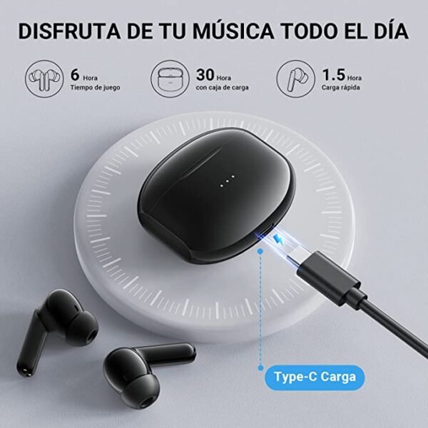 Auscultadores sem fios Aoslen - Preto - Image 4