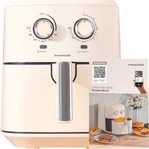 Fritadeira InnovaGoods Vynner Pro 5500 air fryer vintage 5.5L 1700W Creme/Aço Inoxidável