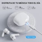 Auscultadores sem fios Aoslen - Branco - Image 3