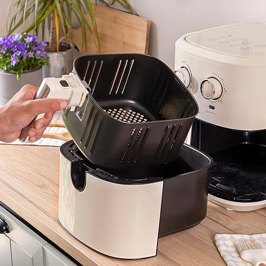 Innovagoods Vynner Pro 5500 Vintage 5,5 L – Air Fryer Sem Óleo 1700 W, Creme/Aço Inoxidável - Image 2