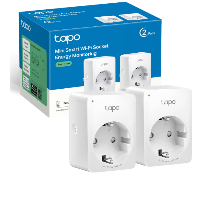 TP-Link Tapo P110 (2-Pack) — Tomada Inteligente Wi-Fi com Monitorização de Energia