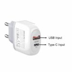 20W Dual PD + QC3.0 Carregador de Viagem IPhone Lightning - Image 3