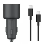 Xiaomi 67W Car Charger Carregador Carro 2x USB-C Cabo USB-C Preto