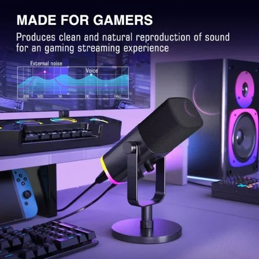 FIFINE AMPLIGAME AM8 Microfone Dinâmico XLR/USB RGB para Streaming e Podcasting - Image 8