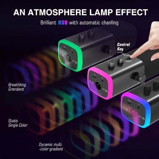 FIFINE AMPLIGAME AM8 Microfone Dinâmico XLR/USB RGB para Streaming e Podcasting - Image 2