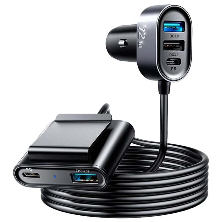 Carregador de carro Joyroom JR-CL05 72W 3xUSB-A QC 3.0 + 2xUSB-C PD