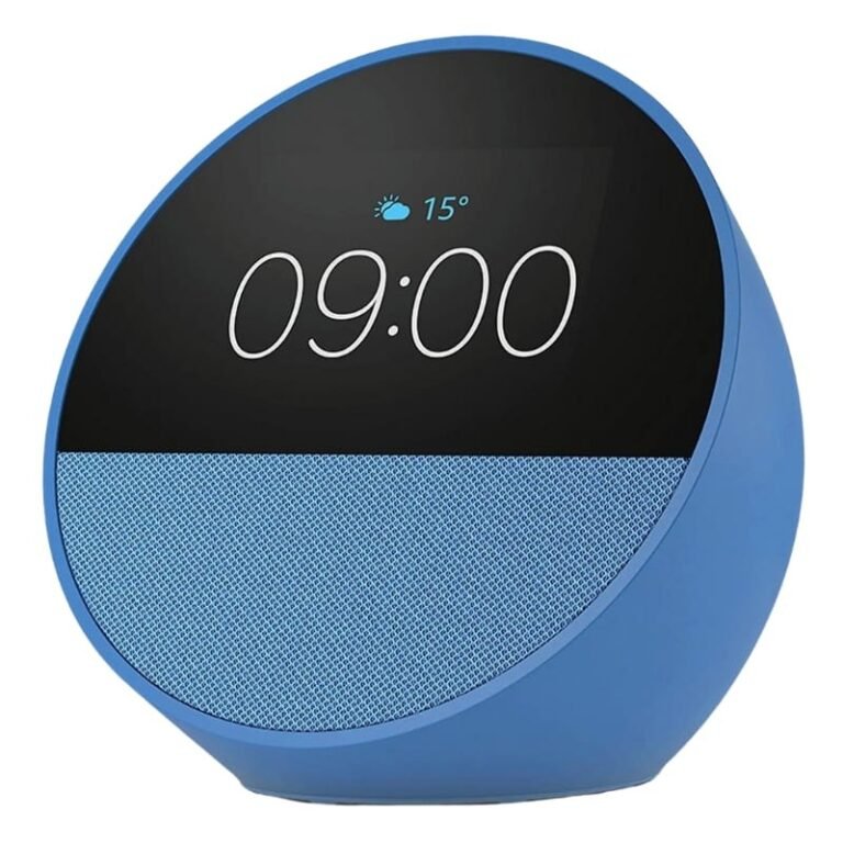 Amazon Echo Spot Smart Alarm Clock com som de qualidade e Alexa Azul