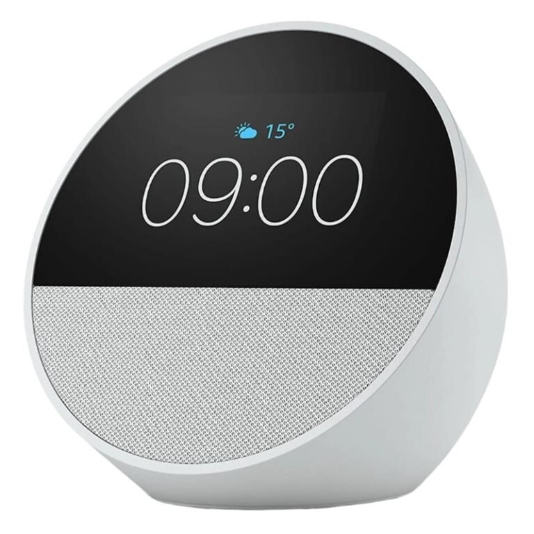 Amazon Echo Spot Smart Alarm Clock com som de qualidade e Alexa Branco