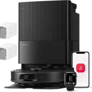 Robot Aspirador Roborock QV 35A com 8000Pa e Mopas Giratórias Duplas Eleváveis Preto