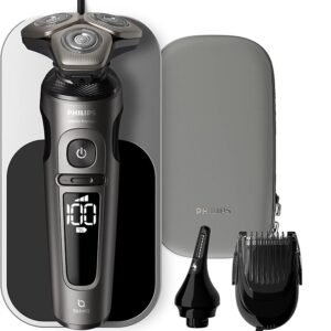 Philips Série 9000 Prestige SP9871/22 – Máquina de Barbear Elétrica Wet & Dry com Lâminas NanoTech e Carregamento Sem Fios