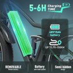 Bicicleta Elétrica HITWAY BK9 – Fat Tire 26″, Motor 250W, Bateria 48V 15Ah, Autonomia até 150km - Image 2