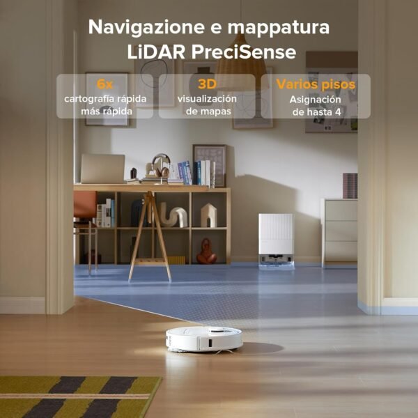 Robot Aspirador Roborock QV 35A com 8000Pa e Mopas Giratórias Duplas Eleváveis Branco - Image 4