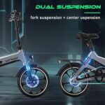 Bicicleta Elétrica HITWAY BK2 Bicicleta Elétrica Dobrável 16” Cinzenta - Image 5