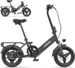 Bicicleta Elétrica Dobrável HillMiles Mile 1 – 250W, 36V 10.4Ah, 60km Autonomia, Rodas 14″ - Image 2