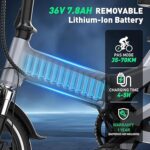 Bicicleta Elétrica HITWAY BK2 Bicicleta Elétrica Dobrável 16” Cinzenta - Image 3