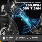 Bodywel T16 Pro Bicicleta Elétrica Dobrável 250W 36V 14'' Bateria 7.8Ah Autonomia até 60km - Image 7