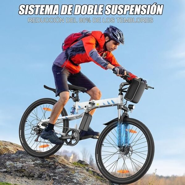 Bicicleta Elétrica Dobrável AOIHO M26-2 | 250W | 70km Autonomia | 21V - Image 5