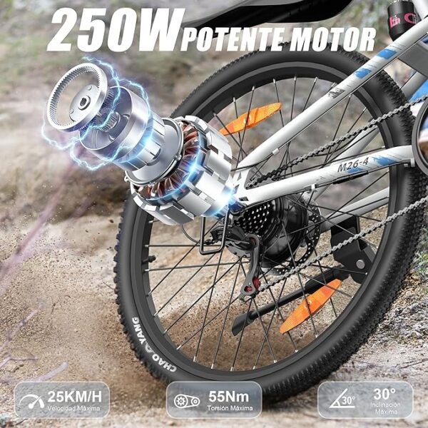 Bicicleta Elétrica Dobrável AOIHO M26-2 | 250W | 70km Autonomia | 21V - Image 2