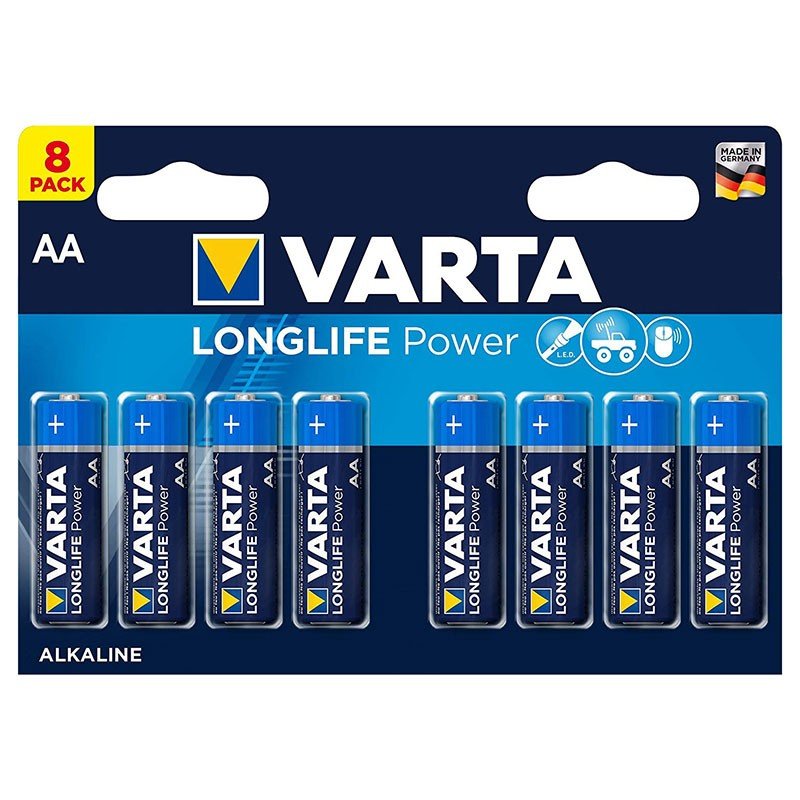 Pack 8x Pilhas Varta AA Long Life Power LR06