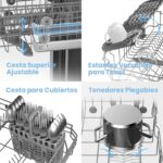 Máquina de Lavar Loiça Comfee CDWEF1034BW Slimline 10 Serviços 45cm Branco - Image 7