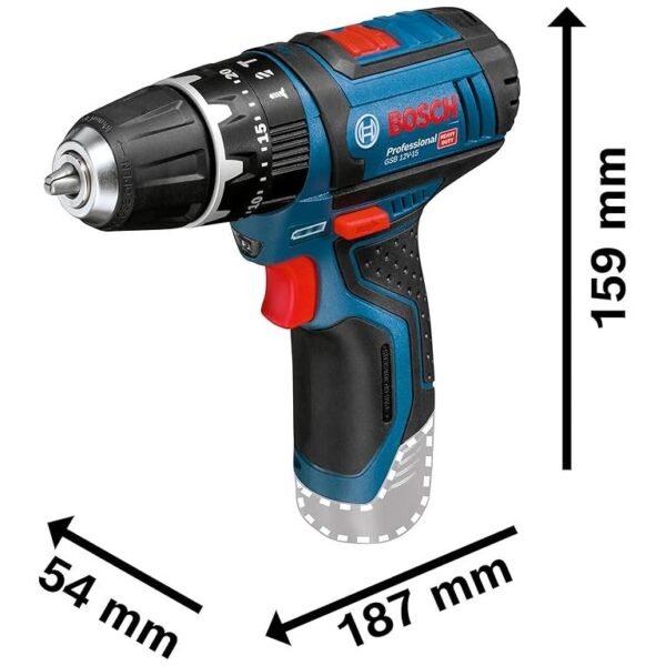 Taladro-atornillador Bosch GSB 12V-15 Professional, 12 V, 30 Nm, 2 baterias - Image 2