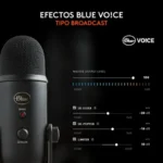 Blue Yeti Blackout — Microfone USB Condensador Multipadrão, 4 Modos de Captação, Plug & Play, Controlo de Ganho e Mute, Preto - Image 8