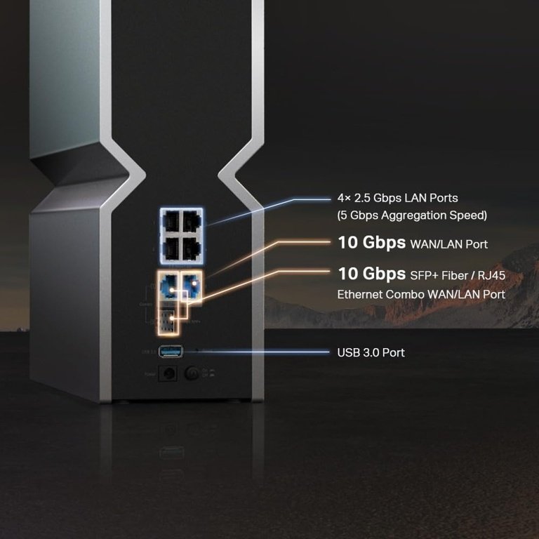 TP-Link Archer BE800 — Router Wi-Fi 7 Tri-Banda BE19000, 2× Portas 10G, Ecrã LED, 8 Antenas Internas, VPN, QoS, EasyMesh - Image 5