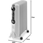 Aquecedor a Óleo DeLonghi Radia S TRRS0920C – 2000 W, 9 Aletas, Termóstato Ajustável, Rodas e Proteção Antigeada - Image 2
