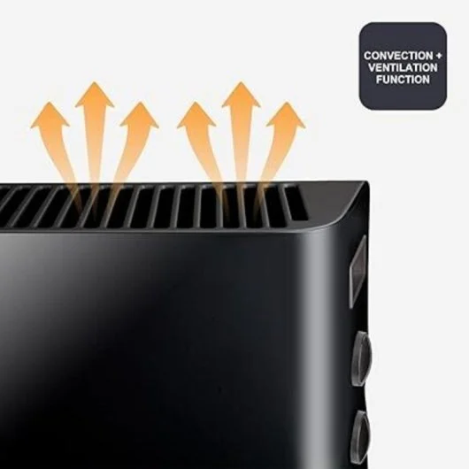 Aquecedor Convector Black+Decker 2000 W – 2 Níveis de Potência, Termóstato Ajustável, Design Elegante - Image 3