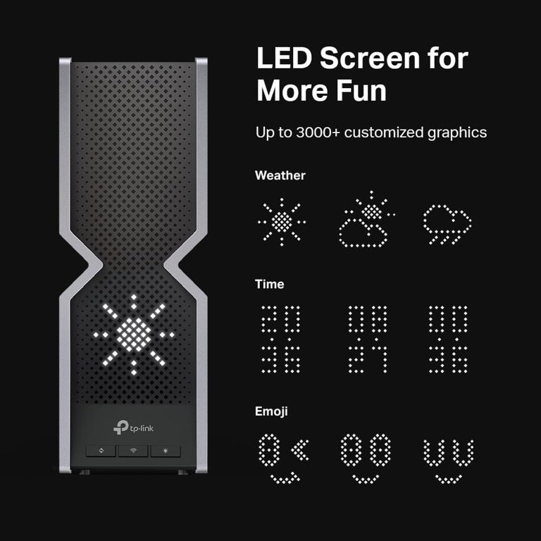 TP-Link Archer BE800 — Router Wi-Fi 7 Tri-Banda BE19000, 2× Portas 10G, Ecrã LED, 8 Antenas Internas, VPN, QoS, EasyMesh - Image 7
