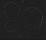 Candy CI633C/E14U — Placa de Indução 3 Zonas, 60 cm, 9 Níveis de Potência, Booster, Comandos Centrais, 7,2 kW, Preto