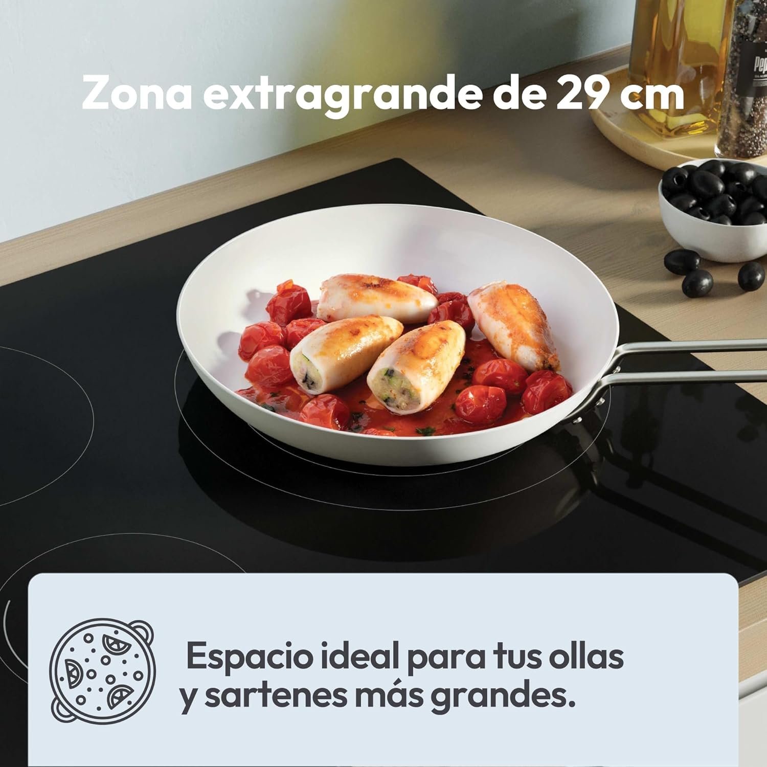Candy CI633C/E14U — Placa de Indução 3 Zonas, 60 cm, 9 Níveis de Potência, Booster, Comandos Centrais, 7,2 kW, Preto - Image 2