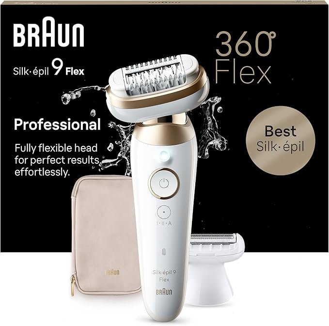 Braun Silk-épil 9 Flex — Depiladora Feminina Recarregável, Cabeça Flexível, 40 Pinças, Luz SmartLight