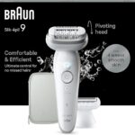 Braun Silk-épil 9 SE9/9041 — Depiladora Wet & Dry, Cabeça Flutuante, 40 Pinças, Escova Esfoliante, Recarregável