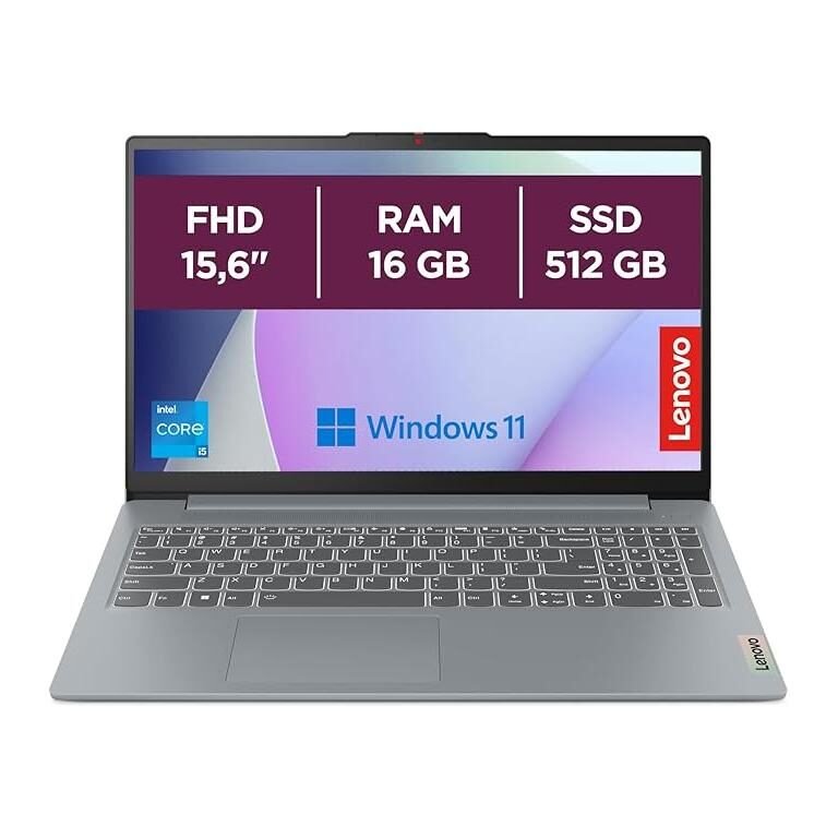 Lenovo IdeaPad Slim 3 15,6″ FHD, Intel i5-13420H, 16GB RAM, 512GB SSD, Win 11 Home, Teclado QWERTY ES, Arctic Grey