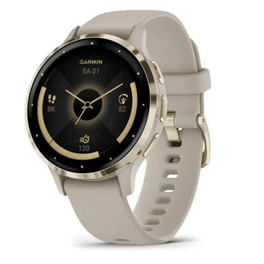 Garmin Venu 3S 41 mm – Smartwatch GPS Multidesporto, Ecrã AMOLED, Autonomia até 10 Dias, DHL/Beige Gold