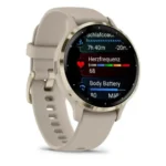 Garmin Venu 3S 41 mm – Smartwatch GPS Multidesporto, Ecrã AMOLED, Autonomia até 10 Dias, DHL/Beige Gold - Image 2