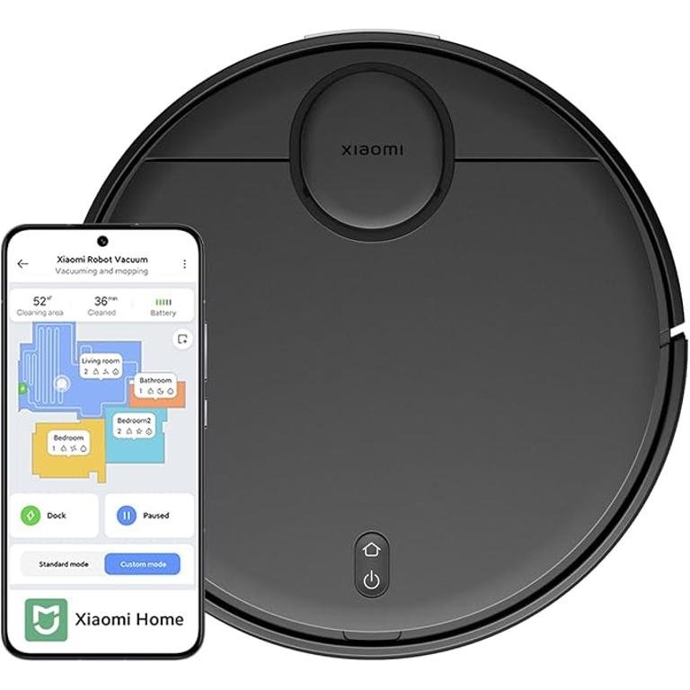 Xiaomi Robot Vacuum T12 Preto – Aspirador Robot 3500Pa com Mopa, Navegação LDS e Controlo por App